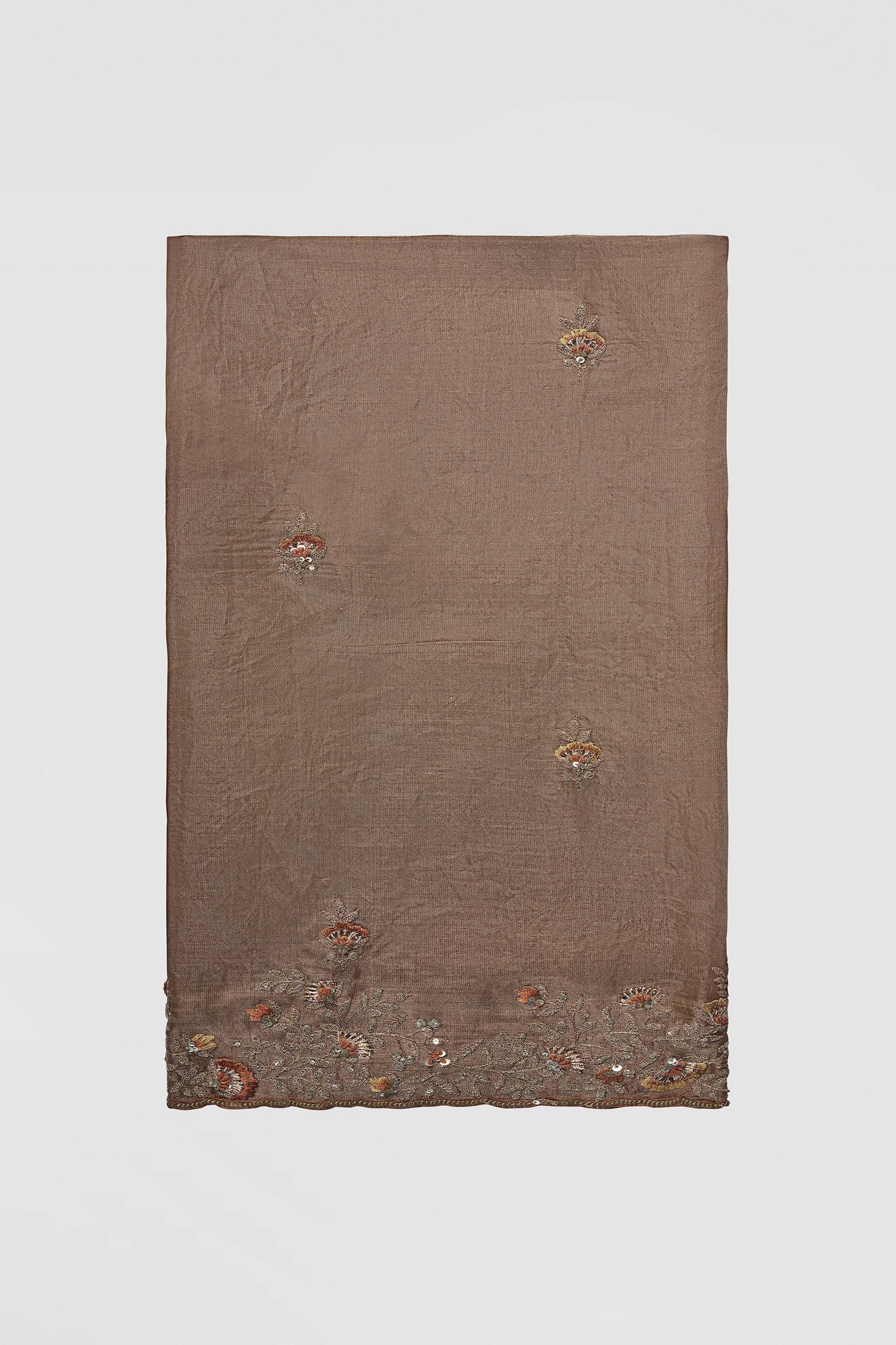 Zohura Silk Saree - Bronze, Bronze, image 4